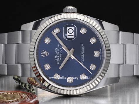 rolex datejust quadrante blu brillanti|datejust diamante.